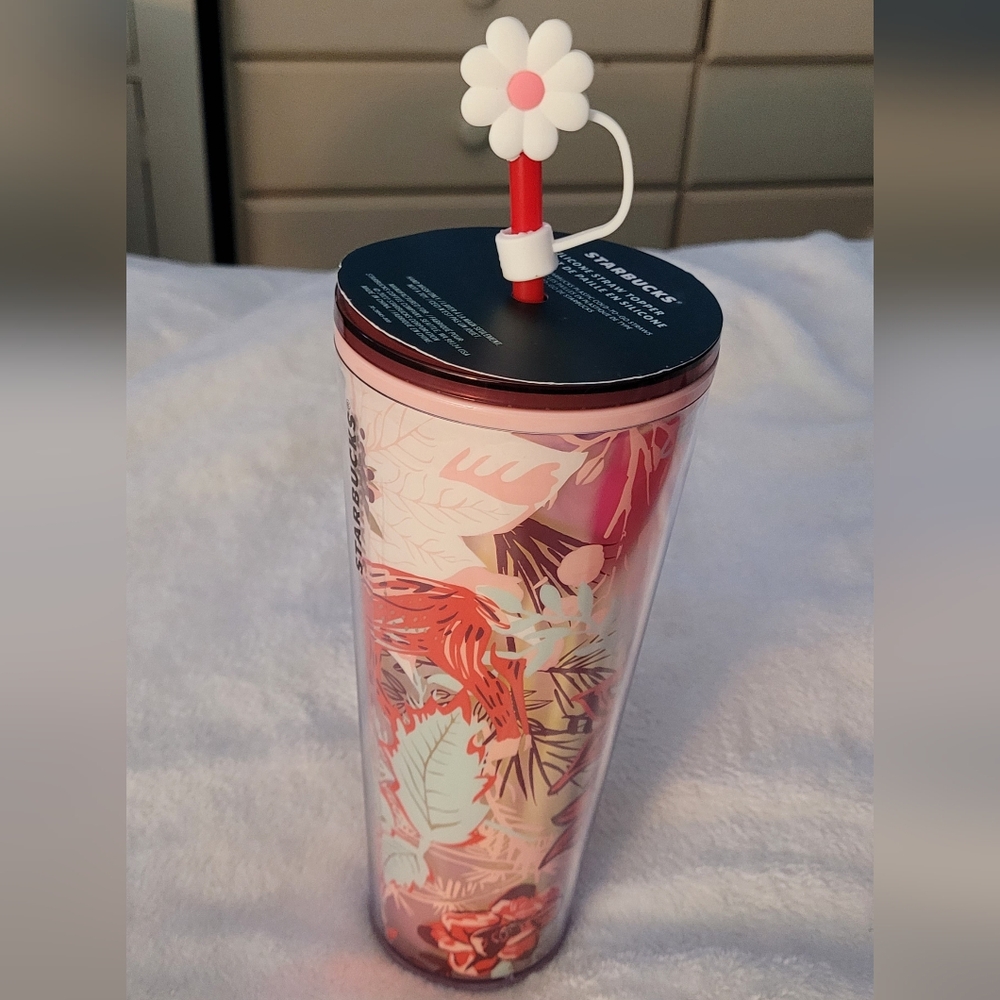Brand New Starbucks Red Floral Tumbler - Picture 3 of 12